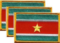 Suriname Flag Patch<br>Pack of 3