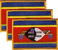 Swaziland Flag Patch<br>Pack of 3