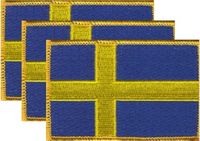 Sweden Flag Patch<br>Pack of 3