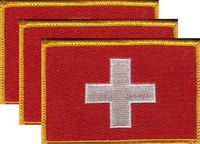 Switzerland Flag Patch<br>Pack of 3