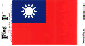 Taiwan Flag Decal<br>Pack of 6