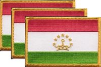 Tajikistan Flag Patch<br>Pack of 3
