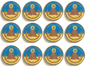 The United States National Coat of Arms Round Emblem Pack of 12