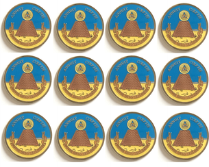 The United States National Coat of Arms Round Emblem Pack of 12