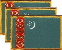 Turkmenistan Flag Patch<br>Pack of 3