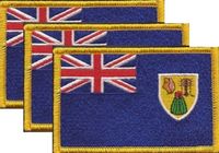 Turks & Caicos Flag Patch<br>Pack of 3