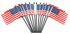United States Polyester Miniature Flags - 12 Pack