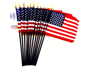 United States Rayon Miniature Flags - 12 Pack