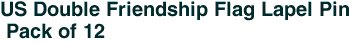 US Double Friendship Flag Lapel Pin<br> Pack of 12