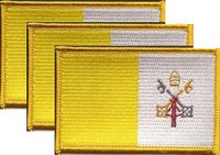 Vatican City Flag Patch<br>Pack of 3