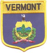 Vermont Flag Shield Patch<br>Pack of 3