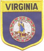 Virginia Flag Shield Patch<br>Pack of 3