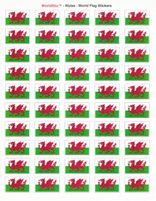 Wales Sheet of 50 Stickers