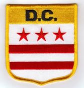 Washington DC Flag Shield Patch<br>Pack of 3