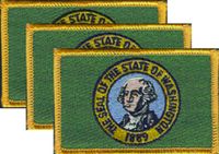 Washington Flag Patch<br>Pack of 3