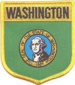 Washington Flag Shield Patch<br>Pack of 3