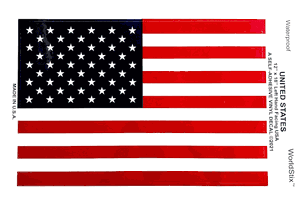 American Flag Vinyl Decal - 12" x 18"