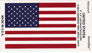 Wholesale Pack of 25 American Flag Vinyl Decal - 5" x 8"