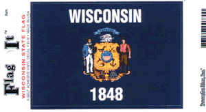 Wisconsin Flag Decal<br>Pack of 6