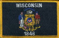 Wisconsin Flag Patch<br>Pack of 3