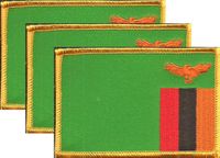 Zambia Flag Patch<br>Pack of 3