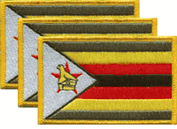 Zimbabwe Flag Patch<br>Pack of 3
