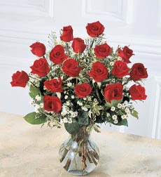 18  long stem red roses 18 