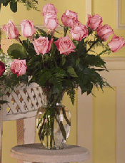 Dozen Long Stemmed  PINK Roses 