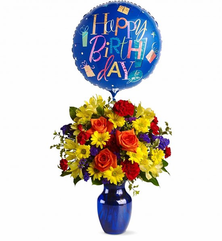 flowers and balloon