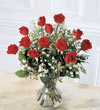 One Dozen Roses Arranged