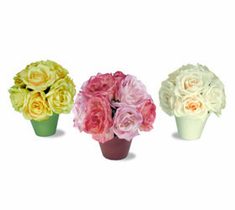 Pastel Silk Rose Pots
