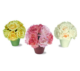 Pastel Silk Rose Pots