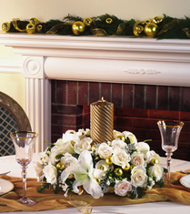 T077-03 White and Gold Centerpiece