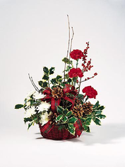 T082-03 Red Basket Arrangement