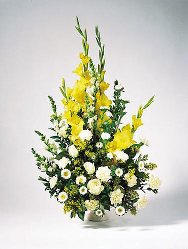 T125-03 Yellow Gladiolus Arrangement