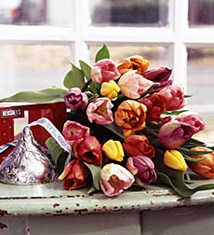 Tulips with Hershey�'s Kisses�