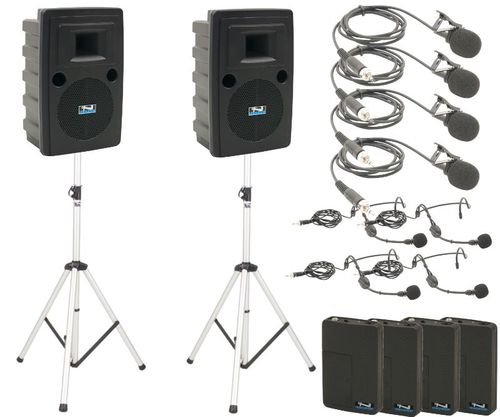 Anchor Audio Legacy LIBERTY DELUXE AIR Package with 4 Wireless mics - LIB-DP4-AIR-BBBB