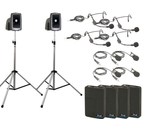 Anchor Audio Legacy MEGAVOX DELUXE AIR Package with 4 Wireless mics - MEGA-DP4-AIR-BBBB