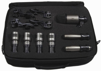Astatic 7-piece Percussion Microphone Pack  -  Contains four TSM411, two ICM417, one KBM412, four DMC1 - PMP742C