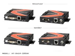 Atlona DVI +RS232+Bi-Directional IR Extenders over CAT5/6/7 up to 330ft - AT-DVI4-100SR