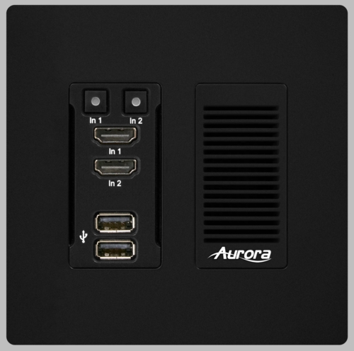 Aurora 2 input 4K60 4:4:4 uncompressed HDBaseT� 2.0 tranmitter wall plate 330ft (black) - HT-TX1-WP2-B