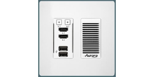 Aurora 2 input 4K60 4:4:4 uncompressed HDBaseT� 2.0 transmitter wall plate 330ft (white) - HT-TX1-WP2-W