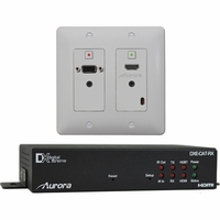 Aurora 2 Input HDBaseT Wall Plate (VGA & HDMI) - 230'' CAT Extender DXW HDBaseT Wall-Plate Kit - DXW-2-S1-B