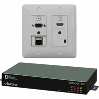 Aurora 2 Input HDBaseT Wall Plate (VGA, HDMI, & LAN) - 330'/600' CAT Ext. w/Amp & IP Control DXW HDBaseT Wall-Plate Kit - DXW-2E-S3C-A-B