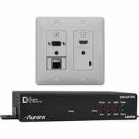 Aurora 2 Input HDBaseT Wall Plate (VGA, HDMI, & LAN) - 330'/600' CAT Extender DXW HDBaseT Wall-Plate Kit - DXW-2E-S2-B