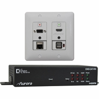 Aurora 2 Input HDBaseT Wall Plate (VGA, HDMI, LAN, USB 2.0) - 330'/600' HDMI & 230' USB 2.0 Ext DXW HDBaseT Wall-Plate Kit - DXW-2EU-S2-B