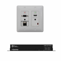 Aurora 2 Input HDBaseT Wall Plate (VGA, HDMI w/LAN) - 330'/600' CAT Extender w/Amp DXW HDBaseT Wall-Plate Kit - DXW-2E-S3-A-W