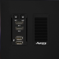 Aurora 3rd gen. 4K 10Gbps SDVoE AV-over-IP transmitter 2-gang wall plate (ASIC model, copper version, black) - IPX-TX3A-WP2-C-B
