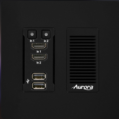 Aurora 3rd gen. 4K 10Gbps SDVoE AV-over-IP transmitter 2-gang wall plate (ASIC model, copper version, black) - IPX-TX3A-WP2-C-B