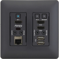 Aurora 4K 1Gbps AV-over-IP transceiver wall plate (dual HDMI� inputs, black) - VLX-TCW2H-C-B